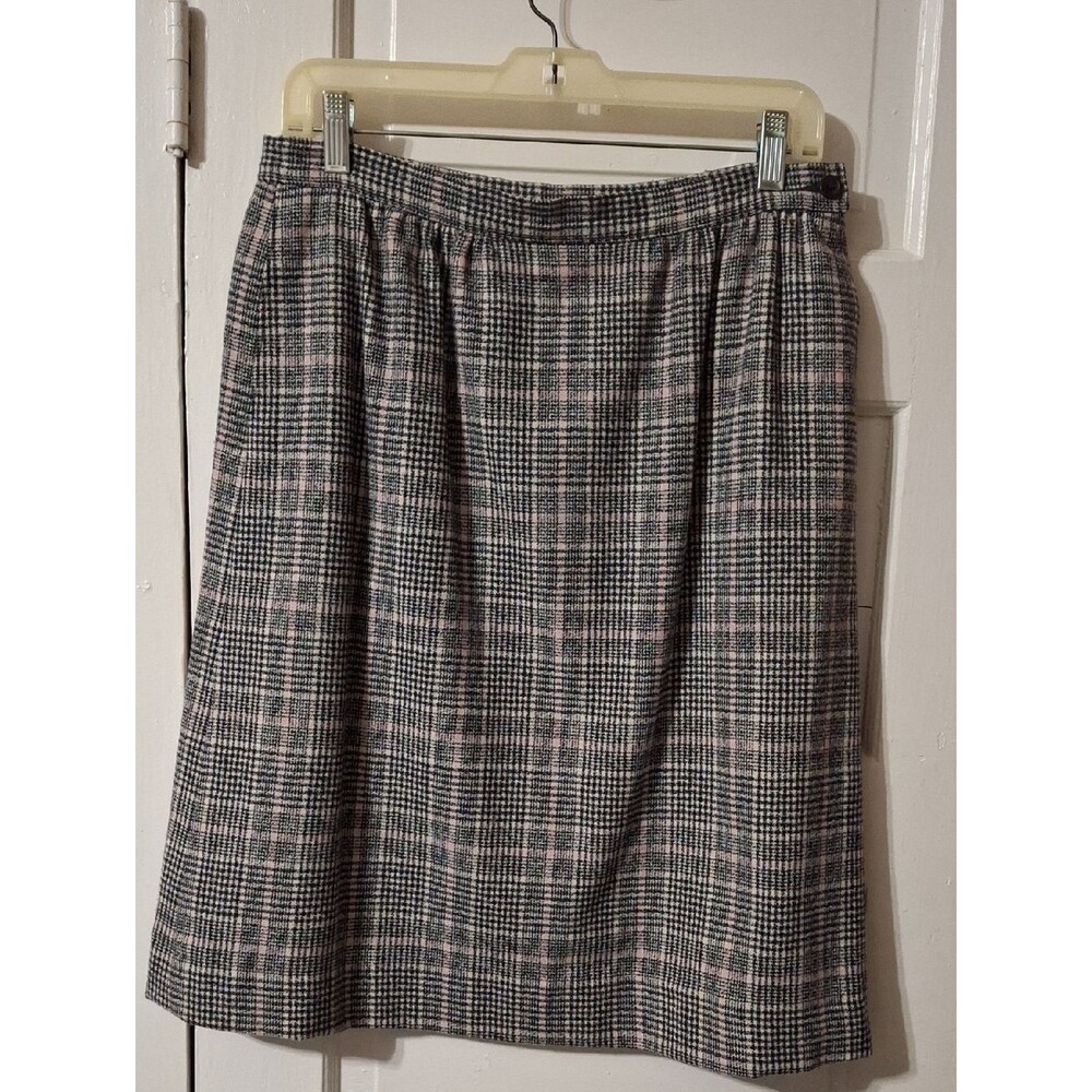 Pendleton Black and Pink Plaid Midi Skirt (Mis297)